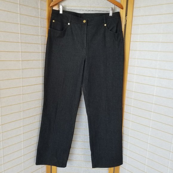 St. John Denim - ST. JOHN JEANS High-Rise Wide Leg Black Jeans Size 12